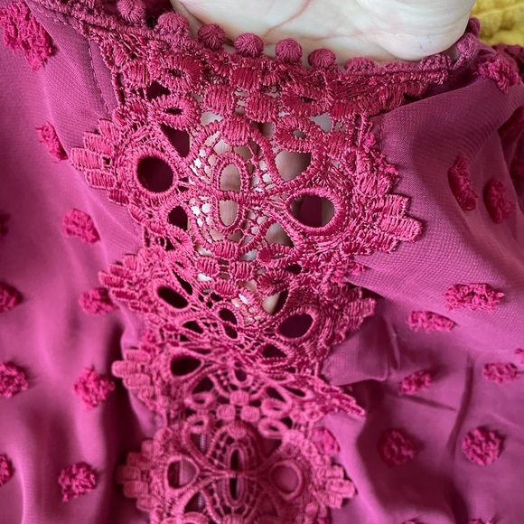 LULUS Lust or Love Wine Red Embroidered Lace Long Sleeve Mini Dress - Picture 12 of 15